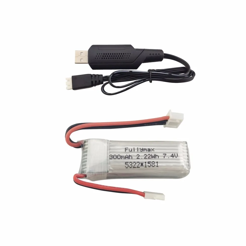 

Литиевая батарея 7,4 в 300 мАч с USB-кабелем для зарядки для WLToys F959 XK DHC-2 A600 A700 A800 A430, запасные части для дистанционного планера