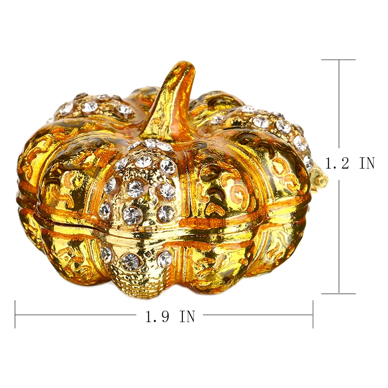H& D Bejeweled безделушка Коробка орнамент кристаллы шарнирные Золотая Тыква Коллекционные Фигурки Ювелирные изделия Органайзер подарок для домашнего декора
