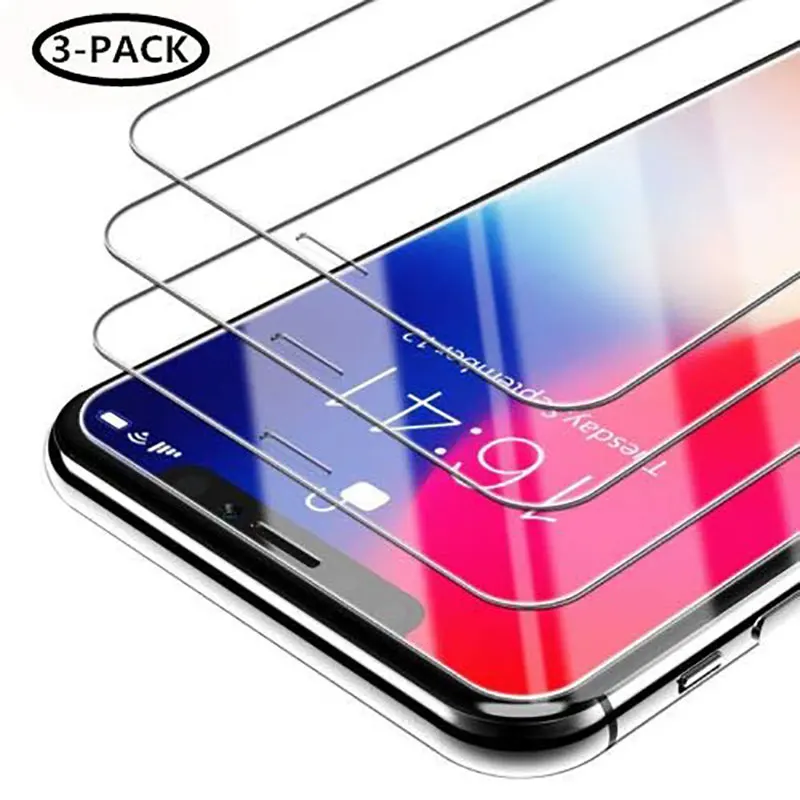 3 шт. защитная пленка из закаленного стекла для IPhone X XR XS 11 Pro Max 12 Mini 8 7 6 6S Plus 5 5S SE 2020