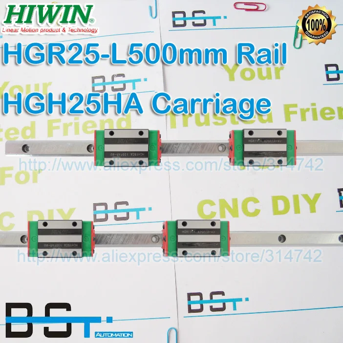 Оригинальный HIWIN BLinear guide 2 шт. HGR25 L 500 мм линейная направляющая движения + 4 HGH25HA