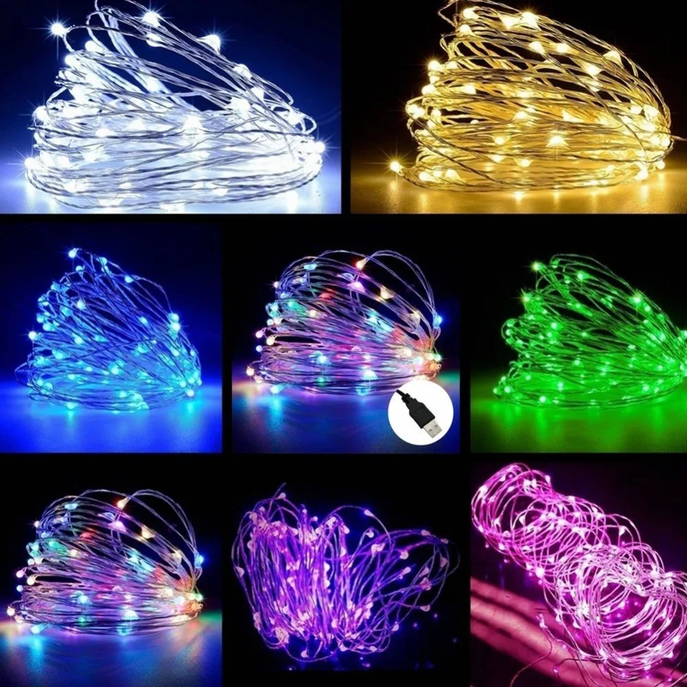 USB 5V IP65 5M 50LED/10M 100LED гирлянда для праздника Рождественский светильник свадьбы