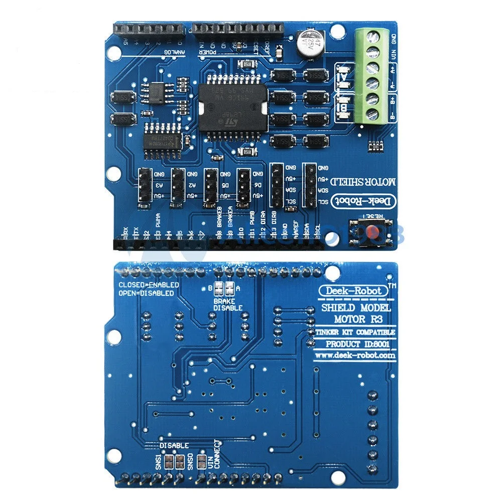 Модуль драйвера двигателя постоянного тока L298P Shield R3 2А h мост 2 сторонний для Arduino