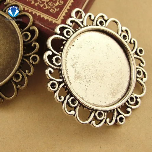 Antique Silver MINGXUAN 10 шт./лот внутренний размер 25 мм античная бронза/античное серебро ювелирные изделия аксессуары Корк База сплав лоток - Цвет: Antique Silver