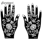 1 пара трафаретов для татуировок хной водостойкий цветочный узор дизайн руки Менди для красоты женщина боди-арт Татуировка трафарет S123