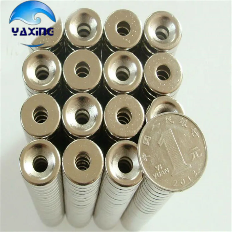 Редкоземельный неодимовый круглый магнит с отверстием диаметр 15x3 мм 50 шт. |