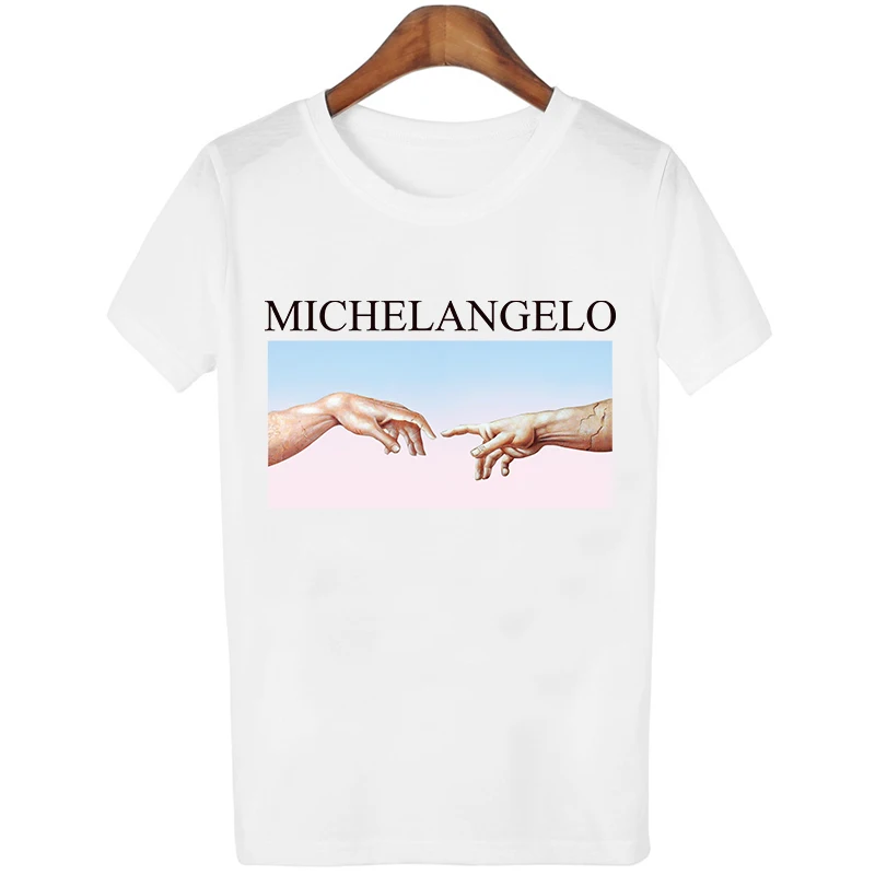 Michelangelo Sistina Винтажная Футболка camisa feminina harajuku ulzzang Корейская одежда футболка kawaii