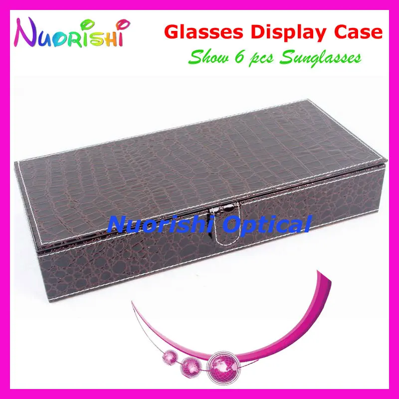 Футляр для очков 6 шт. футляр коричневый кожаный дисплей|eyeglasses glasses|sample casesglasses brown |