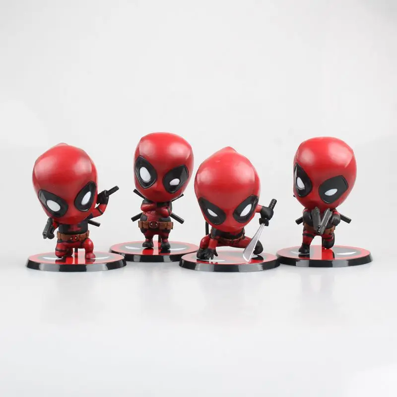 

4 Sign Marvel Deadpool Cute Figure Model Toys with Retail Box