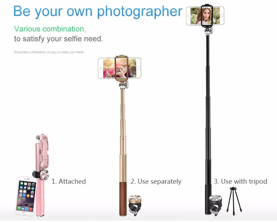 Селфи-Палка с потрясающим объективом беспроводной Bluetooth монопод Выдвижной