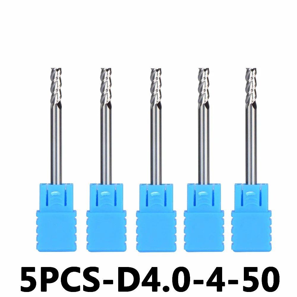

5pcs/lot D4-4-50 Tungsten Steel End Mills 3-Flute Flattened Head Milling Cutters Carbide End mills HRC45 Suitable for Aluminum