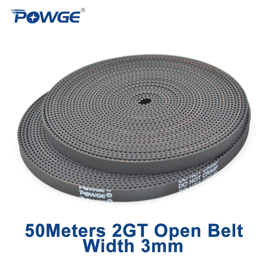 POWGE 50 метров 2MGT 2M 2GT GT2 открытый синхронный ремень синхронизации 3 ширина мм
