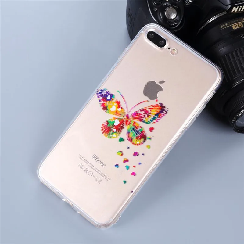 Мягкий силиконовый чехол для телефона iphone 7 8 5 5S s SE 6 6s Plus x 10 прозрачный ТПУ с