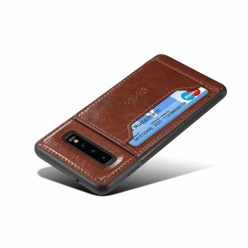 Чехол для Samsung Galaxy S10 задняя крышка Plus магнит искусственная кожа слот карт