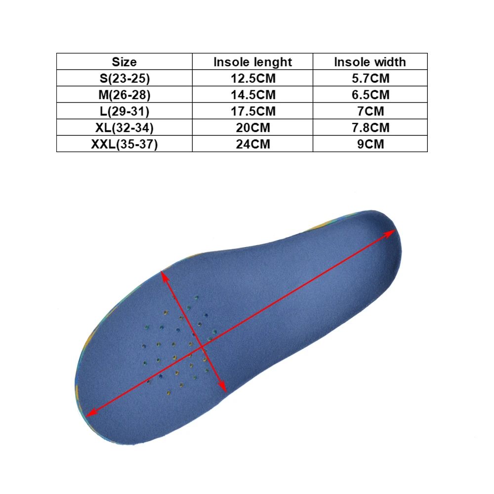 Children Premium Grade Orthotic Insole by EXPfoot . Lightweight Soft & Sturdy Orthotic insole For Flat Feet and Arch Support