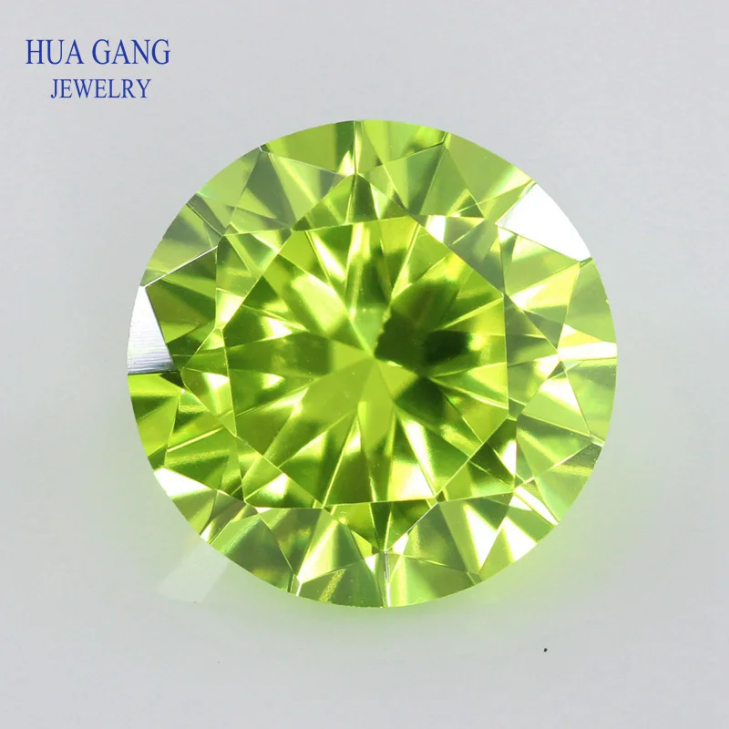applegreen Кубический цирконий, камень, многоцветная круглая форма, блестящая огранка, свободные камни, искусственные камни, бусины для ювелирных изделий 0,8~ 15 мм, ааааа - Цвет: applegreen