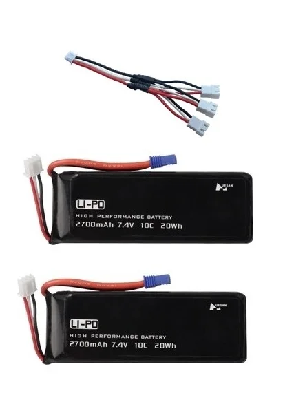 Красный Для Hubson H501W H501S H501C 7,4 V 2700mAh 10C lipo батарея и зарядное устройство для RC Qaudcopter Дрон Запчасти 2s 7,4 v батарея - Цвет: Красный