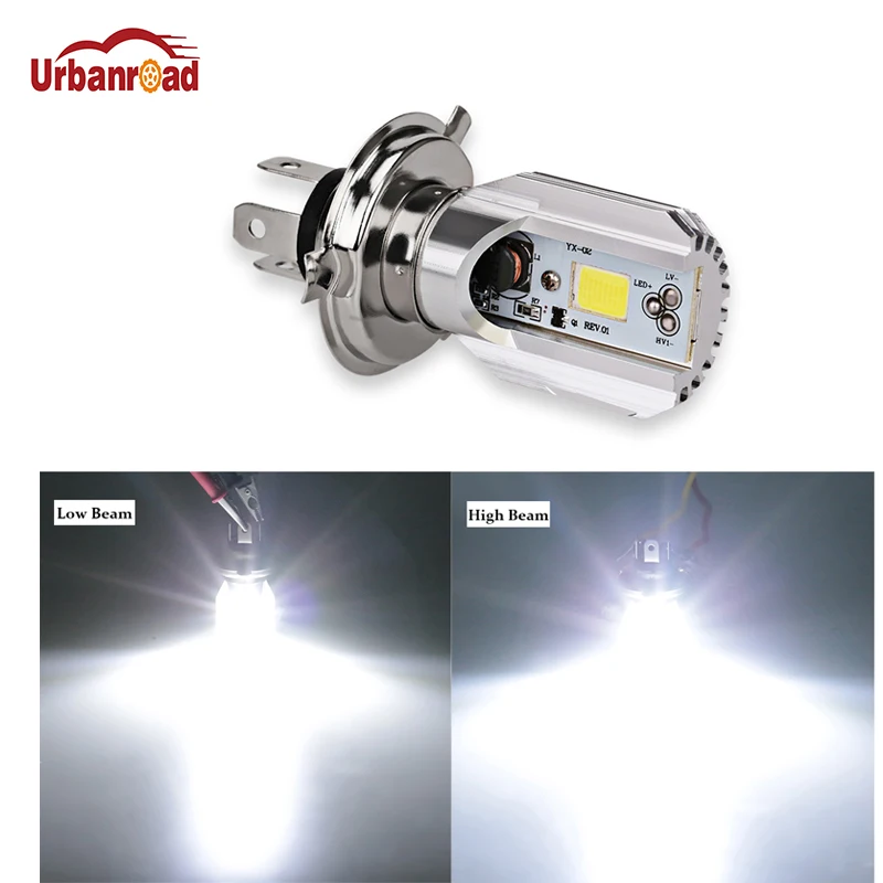 

Urbanroad 1Pcs H4 6000K 12V HS1 Led Motorcycle Scooter Light Bulb Motorbike h4 Led Headlight Motorcycle Moped Light Bulbs