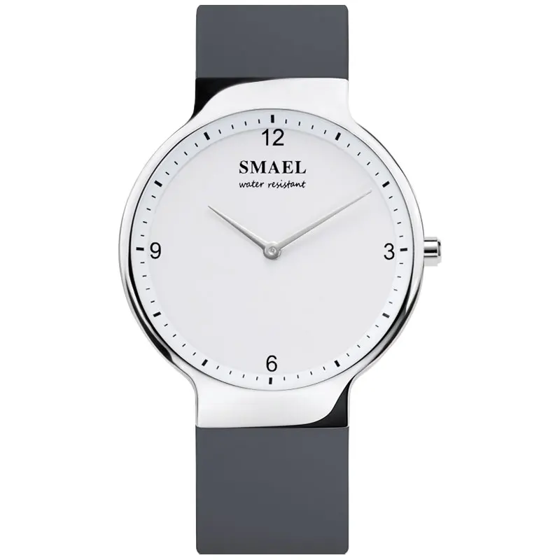 Gray L SMAEL наручные часы для влюбленных пар женские цифровые часы мужские водонепроницаемые часы с датой 1835 золотые кварцевые часы силиконовые - Цвет: Gray L