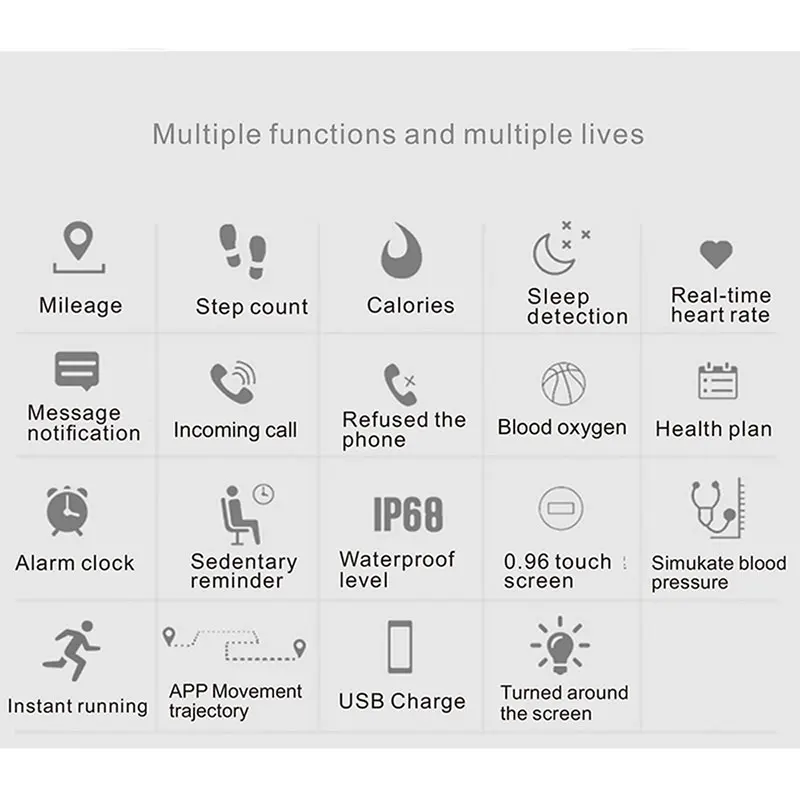 С поддержкой Bluetooth для занятий спортом Цвет Экран I9 Смарт монитор сердечного