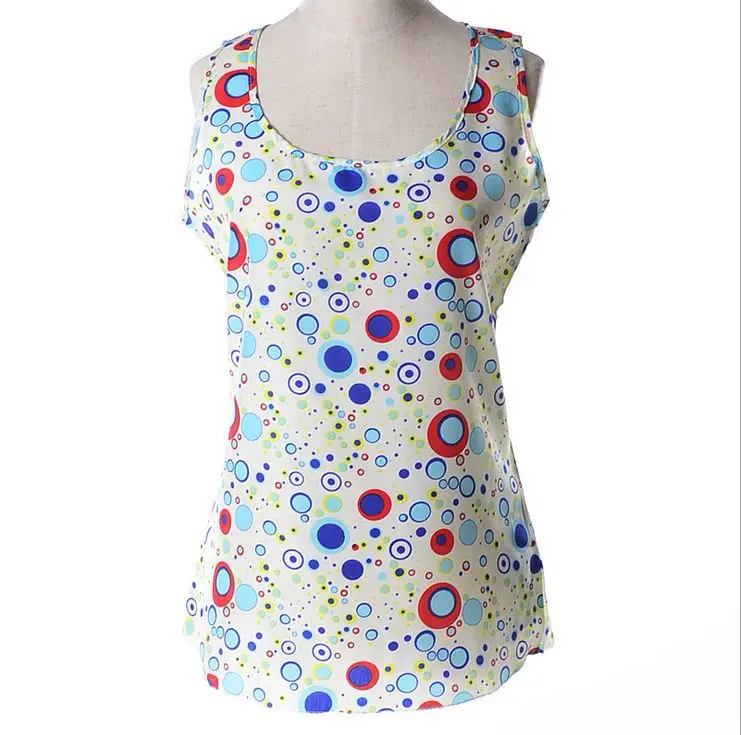 Новинка лета 2018 модные блузки в Корейском стиле женские шифоновые без рукавов с