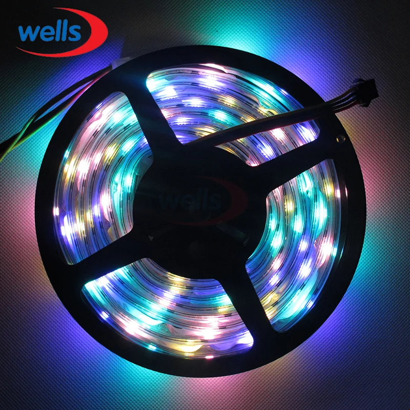 5 m 32 светодиодов/m WS2801 5050 smd цветных(rgb) светодиодных лент индивидуально адресуемых программирования Arduino ambilight ТВ полосы ip30 не обладает водонепроницаемостью: 5 V