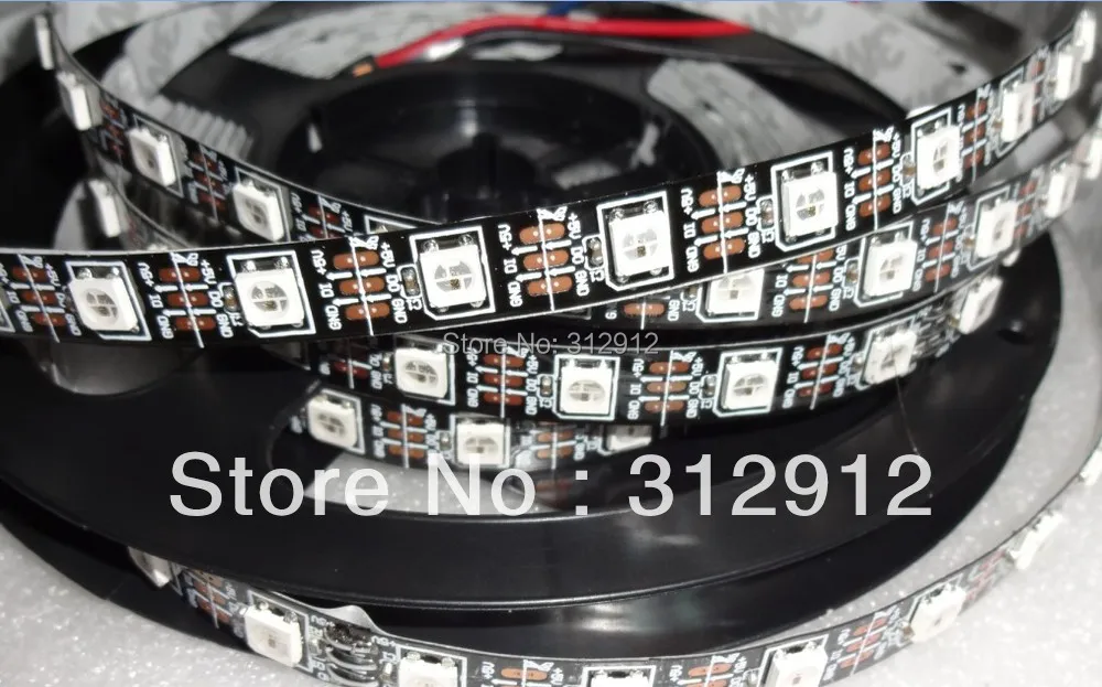 4m DC5V WS2812B BLACK PCB led pixel srip не водонепроницаемый 60 шт. WS2812B/M с пикселями | Лампы и