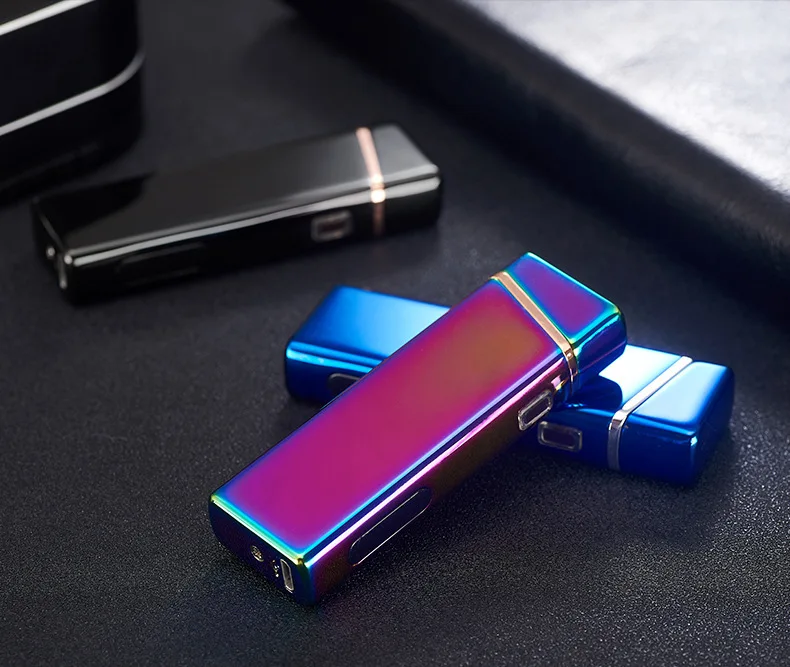 Отпечаток пальца курительная электрическая зажигалка с гнездом usb двойная дуга плазма перезаряжаемая металлическая сигаретная Зажигалка сигара 2 дуги Зажигалка труба свеча