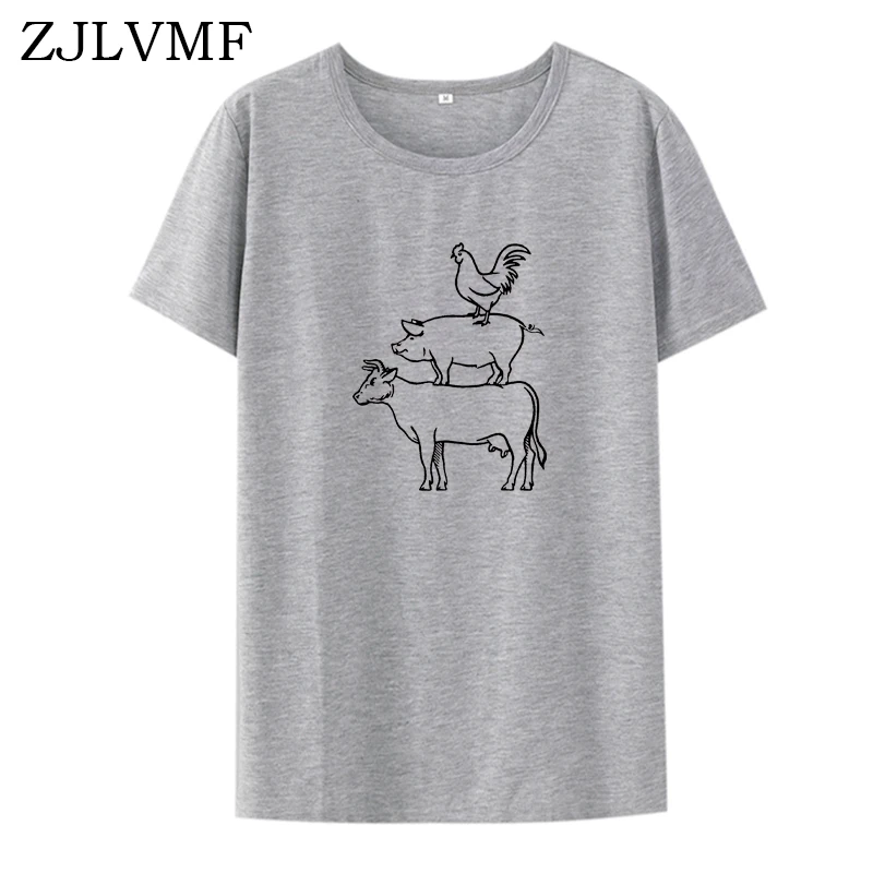 Женская футболка с круглым вырезом Zjlvmf Farm повседневная одежда