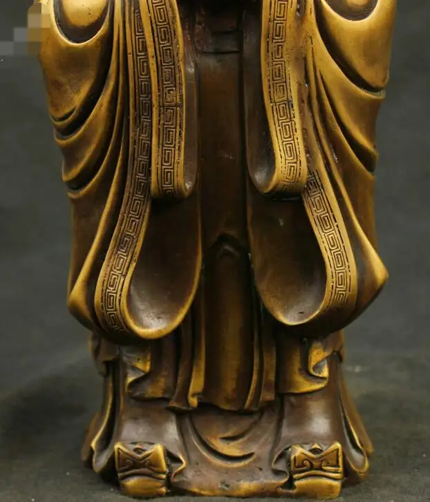 11&quot China Excellent Old Antique Pure Bronze Confucius philosopher Kong Zi Statue | Дом и сад
