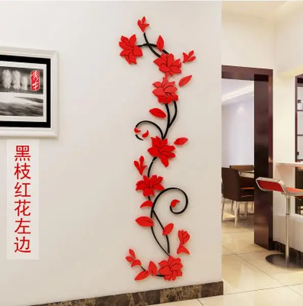 Цветок лоза 3 d цельный Кристал стены ТВ установка крыльцо украшена домашняя