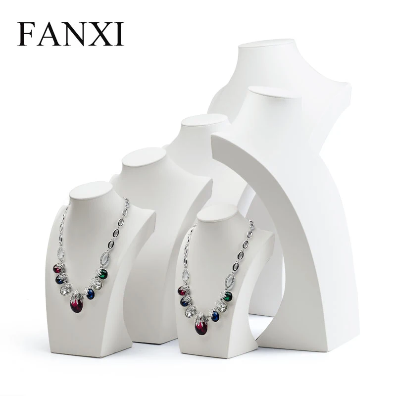 FANXI Ожерелье Дисплей Бюст белый искусственная кожа ювелирные изделия Манекен
