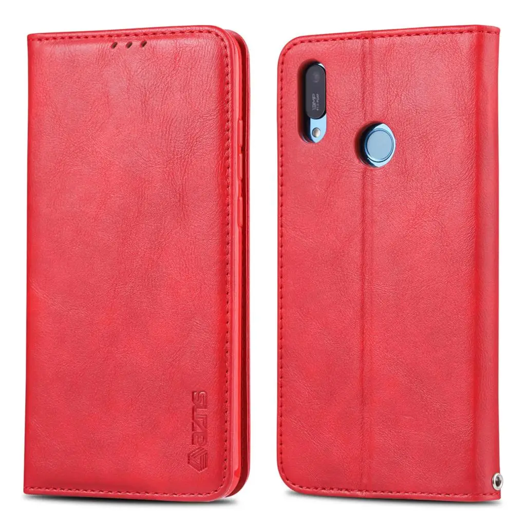 FGW Red AZNS магнитное притяжение чехол для huawei Y6 /Y6 Prime из искусственной кожи чехол в стиле ретро чехол для huawei Y6 Prime - Цвет: FGW Red