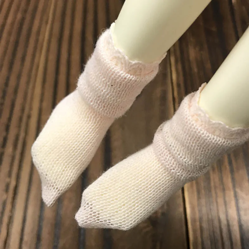 pink 1 пара вязанных шерстяных коротких носков для кукол Blythe 1:6, носки для кукол Барби, носки для кукол Momoko OB Azone 1/6, аксессуары для кукол - Цвет: pink