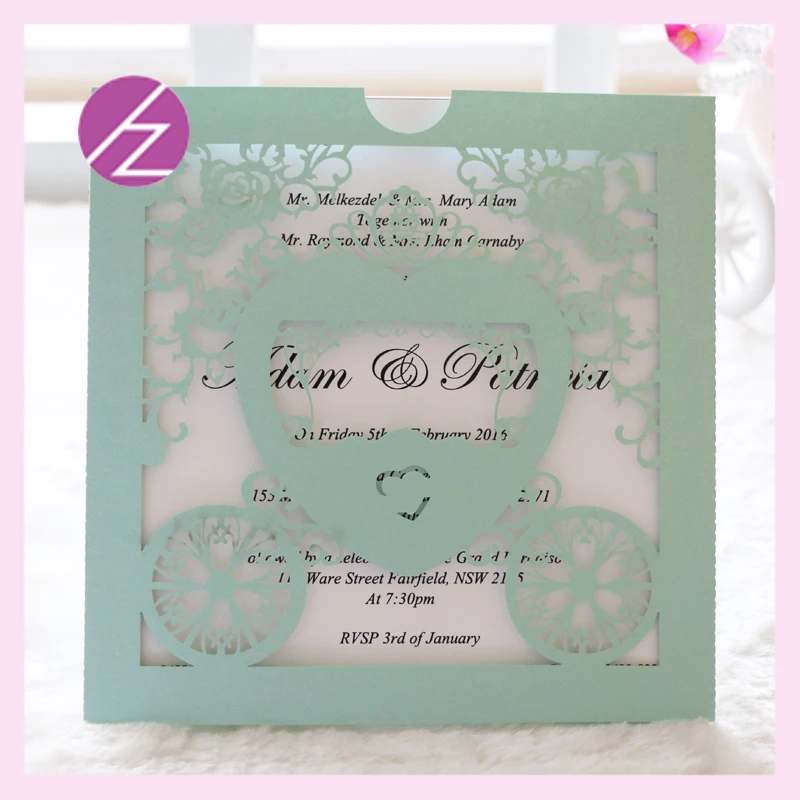 Бесплатная доставка лазерная резка роскошные романтические приглашения на