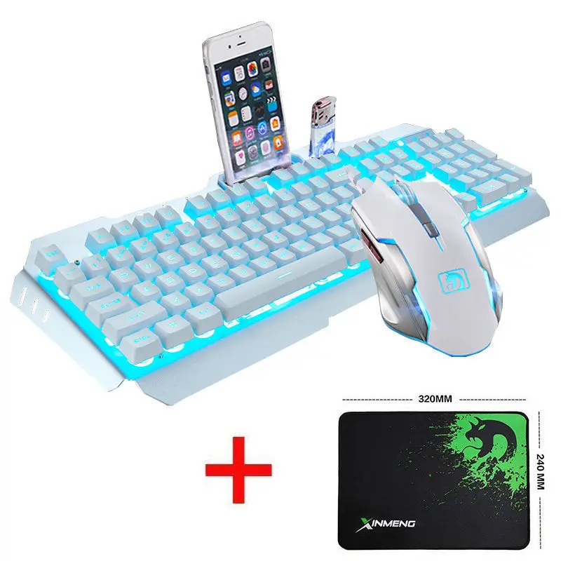 Проводной светодиодный мультимедийный Эргономичный Usb игровой клавиатуры мышь комбинированная подсветка 2000 dpi набор Оптической Геймерской Мыши+ коврик для мыши