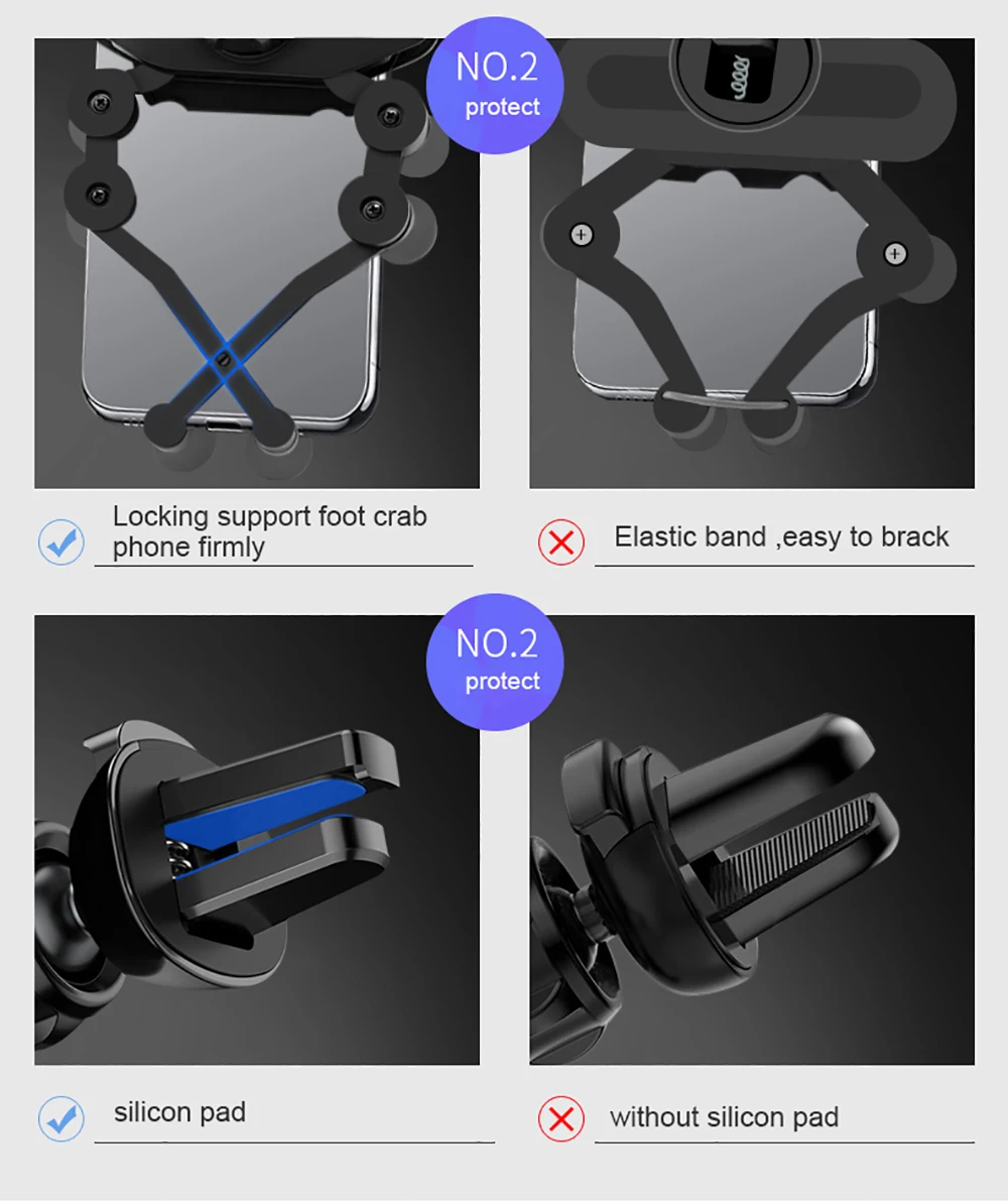 Автомобильный держатель для телефона ROCK Gravity для iPhone, samsung, huawei, сотовый телефон, Soporte Movil Suporte Porta Celular 360, gps, крепление на вентиляционное отверстие
