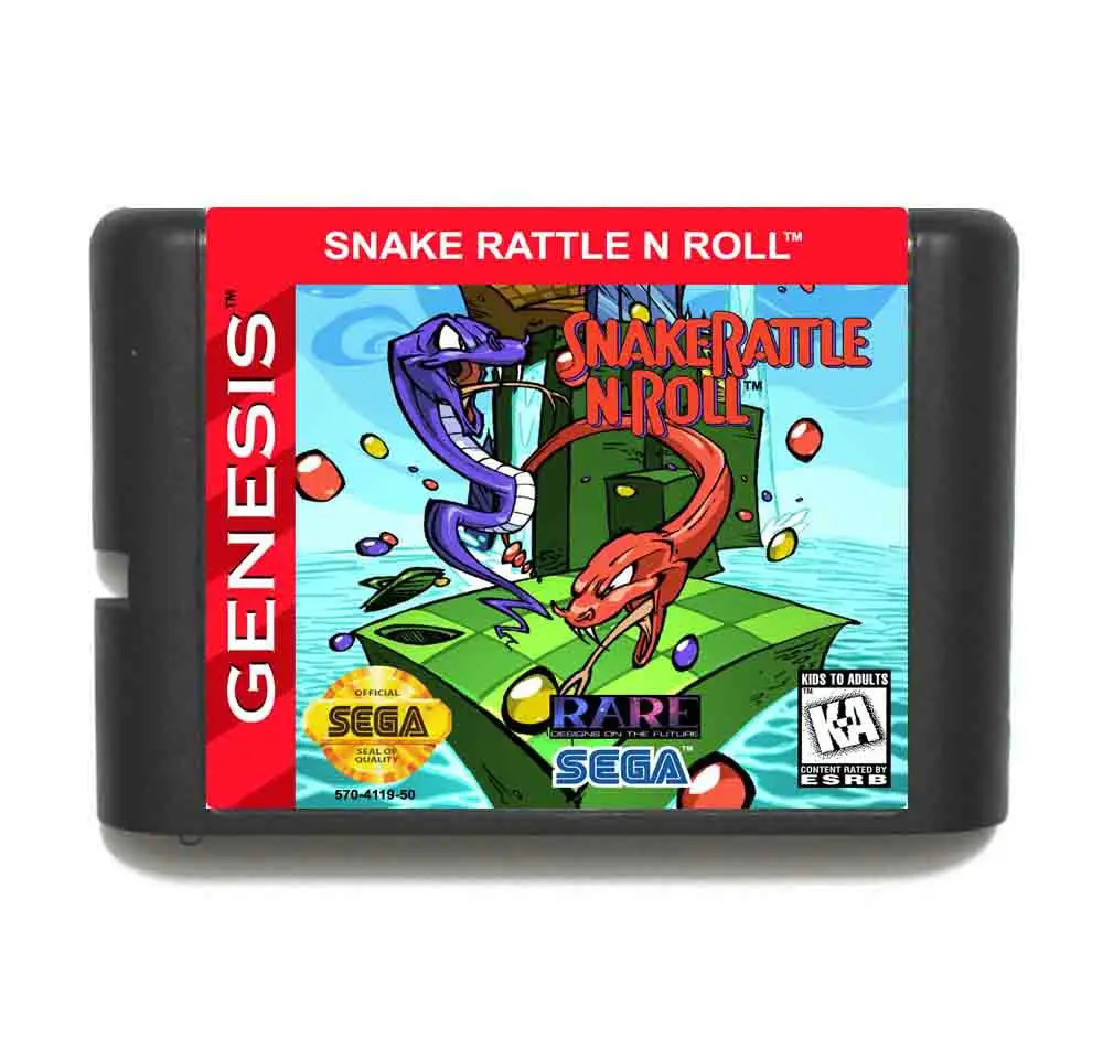 Змея погремушка n Roll 16 bit MD Game Card с розничной коробкой для Sega Megadrive/Genesis|16 bit|md game16 md |