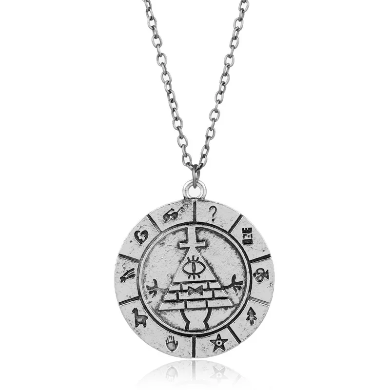 A silver Gravity Falls Necklace Cartoon Jewelry Figure Toy Mabel Pines Stanley Pines Necklaces&Pendants Beads Chain Choker Women Men Gift - Metal Color: A silver
