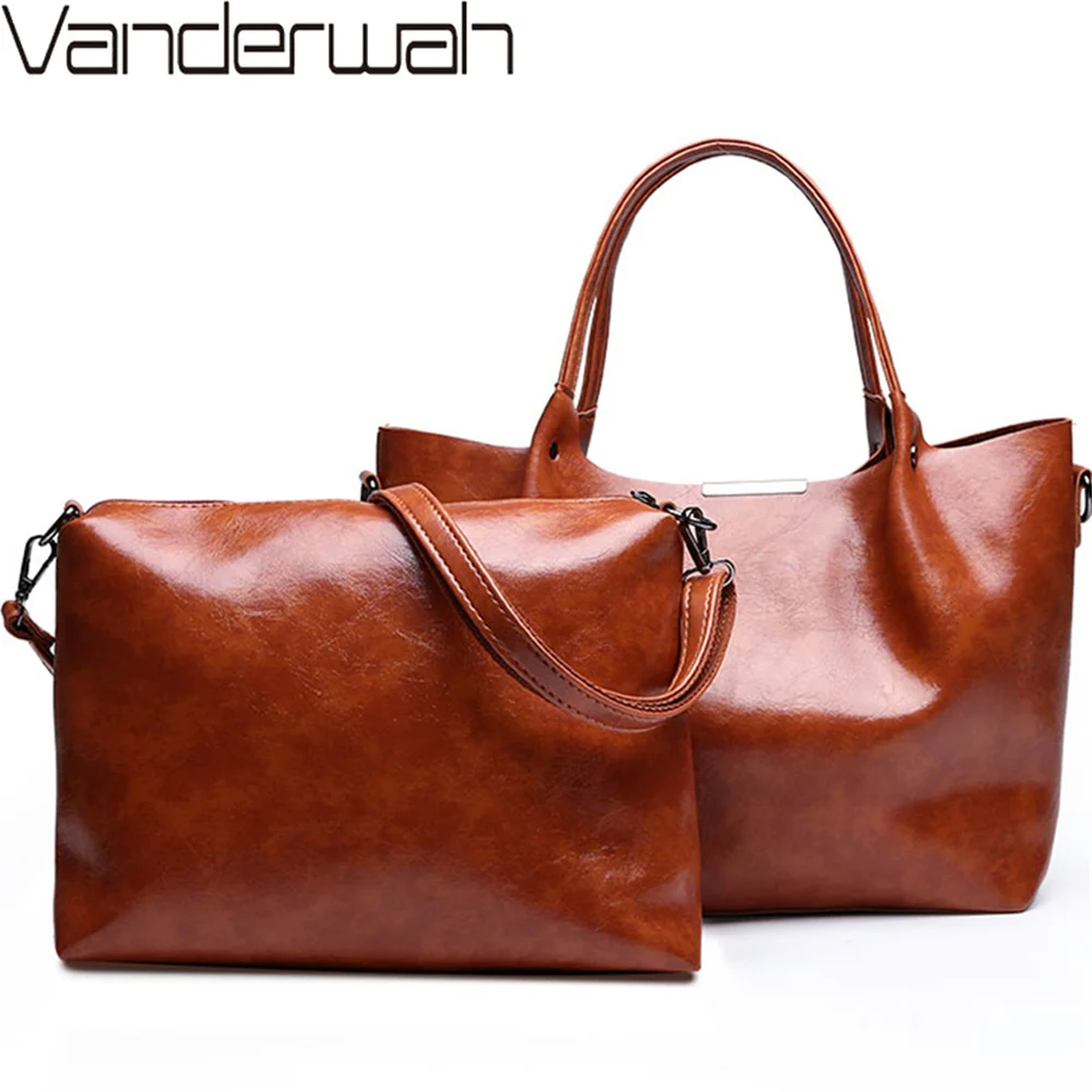 2 комплекта винтажные сумки через плечо из искусственной кожи с масляным воском