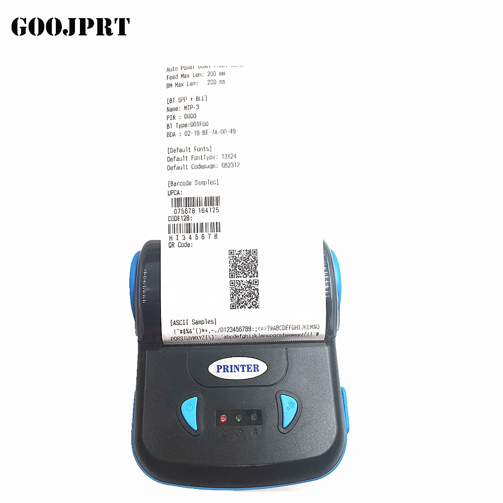 Мини Портативный USB термопринтер 80 мм Bluetooth термопринтер POS чековый принтер штрих-кода принтер для iOS Android Windows - Цвет: blue