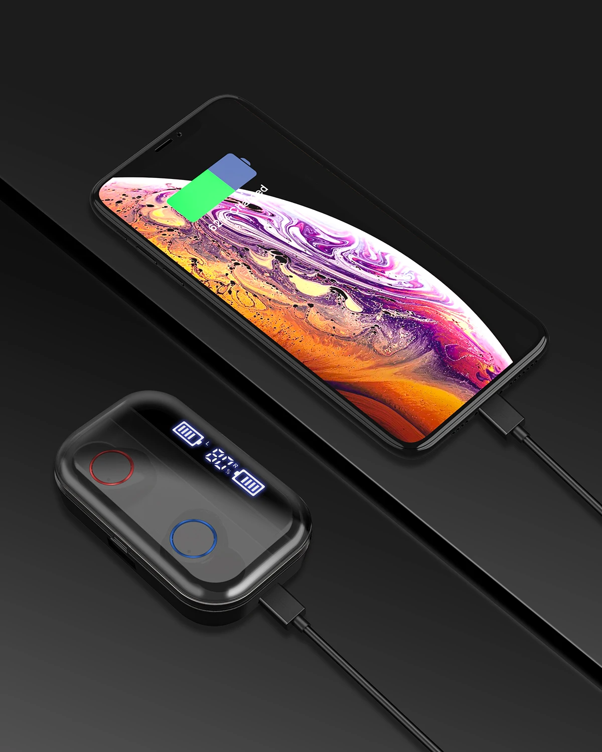 4000mAH беспроводные наушники, bluetooth-гарнитура с зарядным дисплеем, беспроводные наушники IPX7 водонепроницаемые Hi-Fi стерео звук