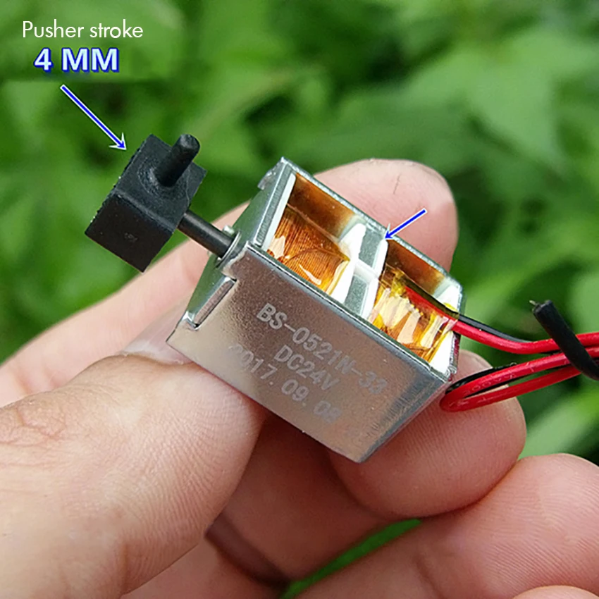 

Two-way Self-holding Electromagnet DC 24V Push-pull Electromagnet + Push Rod Open Frame Solenoid Electromagnet Stroke 4 mm