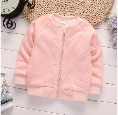 pink Осенне-зимние пальто для девочек; куртки; Детские повседневные плотные парки для мальчиков; детская бархатная верхняя одежда; хлопковое пальто для новорожденных - Цвет: pink