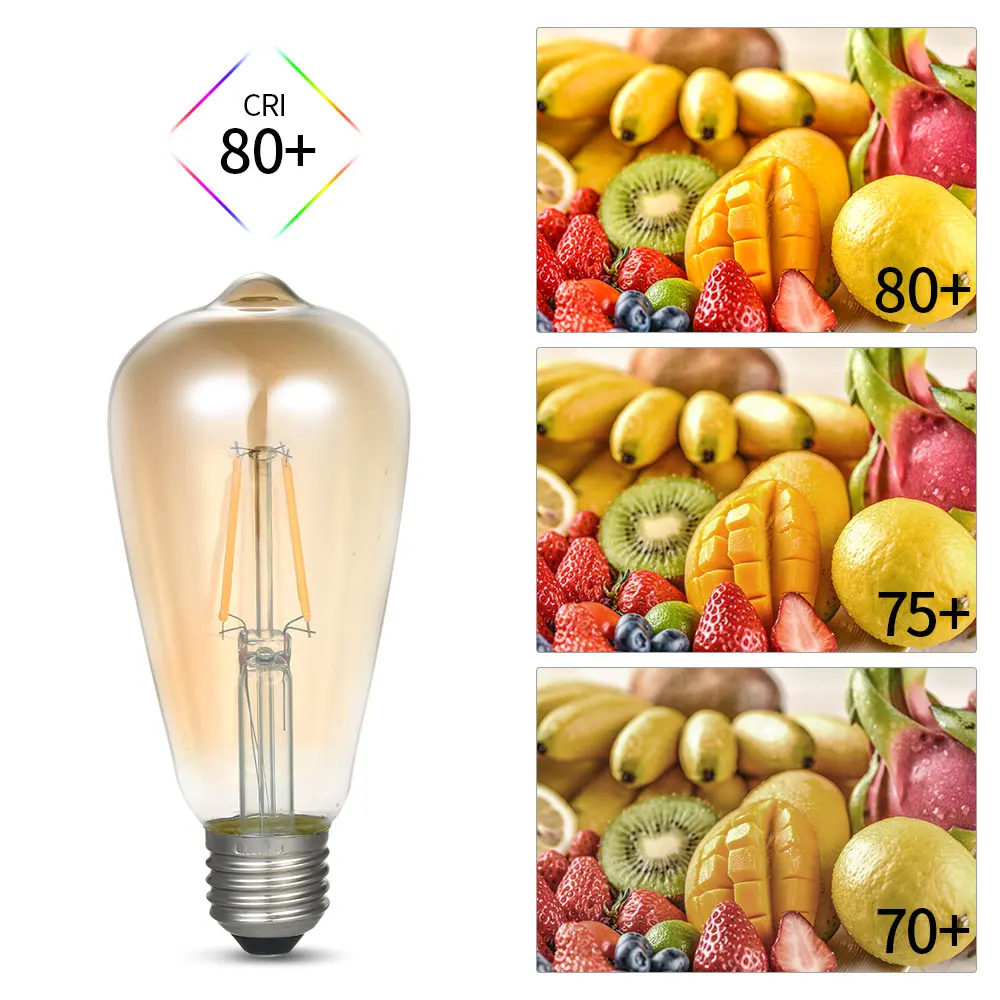 Новейшие 6 упаковок 4 Вт ST64 светодиодные лампы с регулируемой яркостью Edison E26/E27