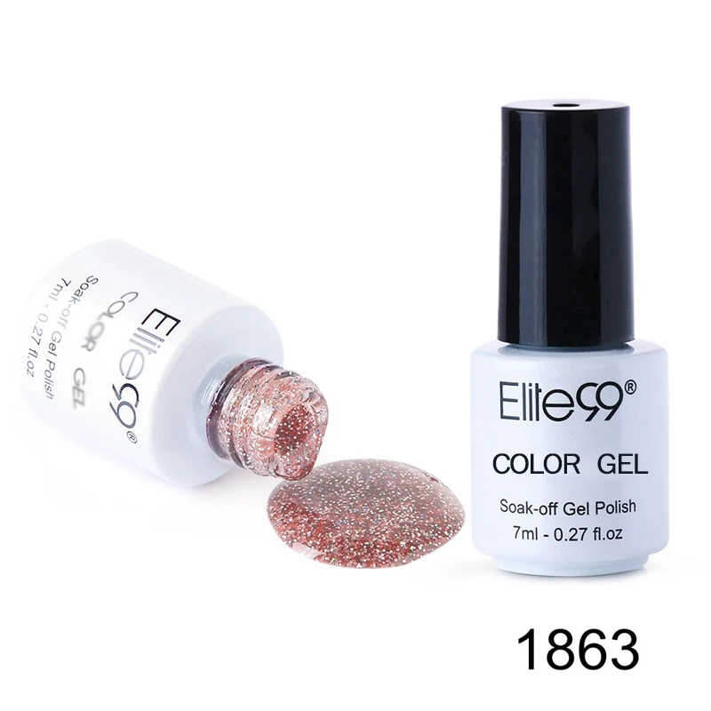 G1863 Glitter Coral Elite99 7 мл УФ чистый цвет серия Гель-лак для Ногтей Стойкий Гель-лак для ногтей Vernis полуперманентный гель-праймер для ногтей Лаки - Цвет: G1863 Glitter Coral