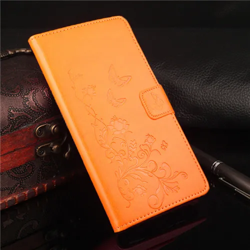 HongBaiwei Для Doogee Mix Wallet Case модный рельефный флип-чехол Для Doogee Mix, 5,5 дюйма кожаный чехол с функцией подставки - Цвет: hy orange