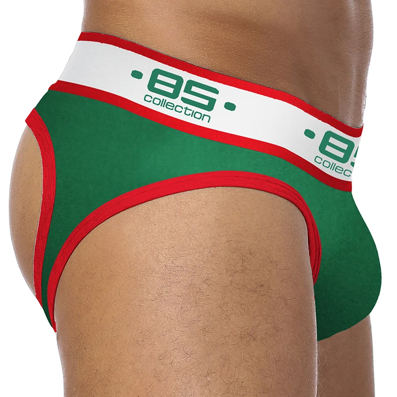 

BS 5PC/LOT Male panties Sexy Mens Underwear Jockstraps Cotton Sexy Bikini G-strings Men thong cuecas Men Briefs Gay underwear