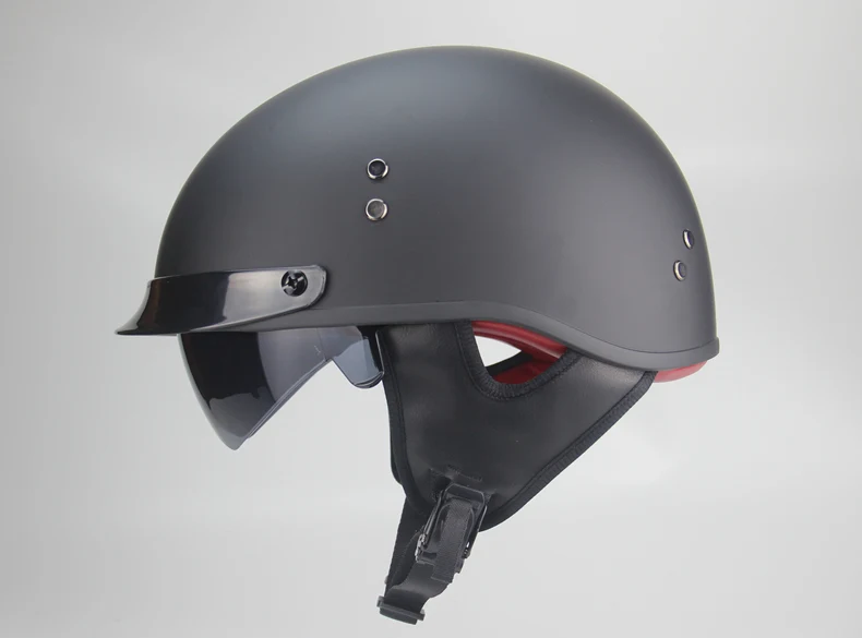 Moto rcycle шлем cascos para moto открытый Половина лица casco moto Винтаж jet capacetes de moto ciclista с двойным объективом