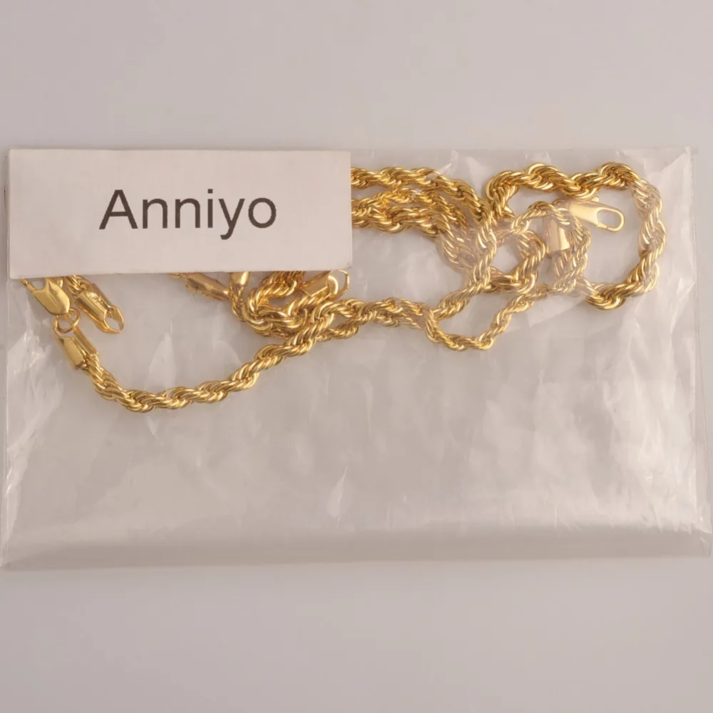 Браслет цепочка Anniyo с витой цепью для женщин/мужчин ювелирные изделия золотого
