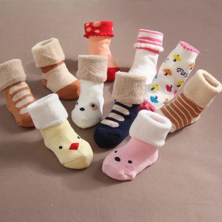 Wholesale new winter cotton socks for children 0-2 years old baby socks thickening terry towel socks Bao Baowa